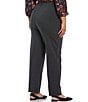 Color:Charcoal Heather - Image 2 - Plus Size Stella Double Knit Slim Straight Leg Pull-On Pants