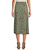 Color:Floral Muses - Image 2 - Petite Size Floral Soft Separates Side Zip Lined Coordinating Midi Skirt