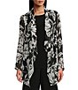 Color:Floral Gestures - Image 1 - Petite Size Soft Separates Floral Gestures Print Open Front Roll-Tab Sleeve Jacket