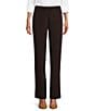Color:Coffee - Image 1 - Petite Size the 5TH AVE fit Straight Leg Pants