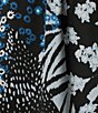 Color:Floral Patchwork - Image 5 - Plus Size Floral Patchwork Print Woven V-Neck 3/4 Tie Sleeve Top