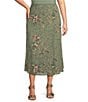 Color:Floral Muses - Image 1 - Plus Size Floral Soft Separates Side Zip Lined Coordinating Midi Skirt