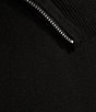 Color:Black - Image 4 - Plus Size Long Sleeve Envelope Zip Neck Sweater
