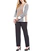 Color:Coffee - Image 3 - Plus Size the PARK AVE fit Pull-On Straight Leg Pants