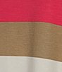 Color:Multi Stripe - Image 4 - Short Sleeve Crew Neck Multi Stripe Knit Top