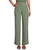 Color:Sea Spray - Image 1 - Soft Separates Wide Leg Elastic Waist Mid Rise Coordinating Pull-On Pants