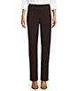Color:Coffee - Image 1 - the PARK AVE fit Stretch Straight Leg Pants