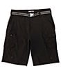 Color:Black - Image 1 - Clothing Simon Belted Stretch Microfiber Multi-Pocket Hybrid 11#double; Inseam Cargo Shorts