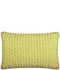 Color:Chartreuse - Image 1 - J by J. Queen New York Cayman Herringbone Quilted Pattern Boudoir Decorative Throw Pillow