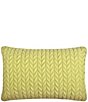 Color:Chartreuse - Image 2 - J by J. Queen New York Cayman Herringbone Quilted Pattern Boudoir Decorative Throw Pillow