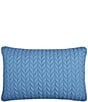 Color:Blue - Image 1 - J by J. Queen New York Cayman Herringbone Quilted Pattern Boudoir Decorative Throw Pillow