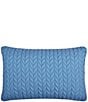 Color:Blue - Image 2 - J by J. Queen New York Cayman Herringbone Quilted Pattern Boudoir Decorative Throw Pillow