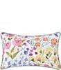 Color:Turquoise/Multi - Image 1 - J. By J. Queen New York Jules Colorful Wildflowers Quilted Boudoir Decorative Throw Pillow