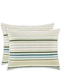 Color:Surf Teal - Image 1 - J. by J. Queen New York Bright Striped Roxane Quilted Pillow Sham