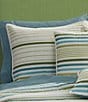 Color:Surf Teal - Image 2 - J. by J. Queen New York Bright Striped Roxane Quilted Pillow Sham