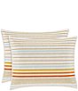 Color:Coral - Image 1 - J. by J. Queen New York Bright Striped Roxane Quilted Pillow Sham