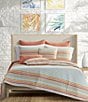 Color:Coral - Image 3 - J. by J. Queen New York Bright Striped Roxane Quilted Pillow Sham