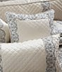 Color:Sterling - Image 3 - Adagio Embroidered Framed Square Pillow