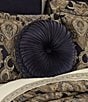 Color:Indigo - Image 2 - Amara Button-Tufted Pleated Round Pillow