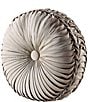 Color:Taupe - Image 1 - Astoria Button-Tufted Pleated Round Pillow