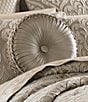 Color:Taupe - Image 2 - Astoria Button-Tufted Pleated Round Pillow