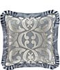 Color:Sterling - Image 1 - Barocco Pleated Flanged Square Embellished Decorative Throw Pillow