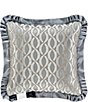 Color:Sterling - Image 2 - Barocco Pleated Flanged Square Embellished Decorative Throw Pillow