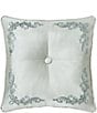 Color:Spa - Image 1 - Belgium Spa Embroidered Scroll & Tufted Square Pillow