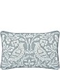 Color:Blue - Image 1 - Blue Garden Embroidered Chinoiserie Boudoir Pillow