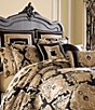Color:Black - Image 2 - Bradshaw Damask Chenille Comforter Set