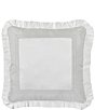 Color:Platinum - Image 1 - Brunello Pleated Flange Reversible Square Pillow