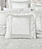 Color:Platinum - Image 4 - Brunello Pleated Flange Reversible Square Pillow