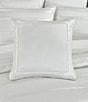 Color:Platinum - Image 3 - Calvari Geometric Polished Platinum Striped Border Square Pillow