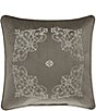 Color:Silver - Image 1 - Crestview Embroidered Velvet Square Pillow
