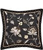 Color:Black - Image 1 - Garden Dreams Embroidered Square Pillow