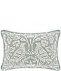 Color:Spa - Image 1 - Mint Green Embroidered Chinoiserie Bird Garden View Boudoir Pillow
