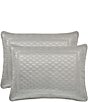 Color:Silver - Image 1 - Lyndon Foulard Embroidery Quilted Pillow Sham