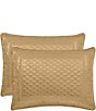 Color:Gold - Image 1 - Lyndon Foulard Embroidery Quilted Pillow Sham