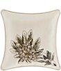 Color:Ivory - Image 1 - Palm Beach Tropical Embroider Square Pillow