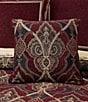Color:Crimson - Image 1 - Sovana Chenille Damask Reversible Square Pillow