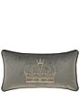 Color:Charcoal - Image 1 - Townsend Crown Embroidered Boudoir Pillow