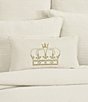 Color:Ivory - Image 3 - Townsend Crown Embroidered Boudoir Pillow