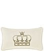 Color:Ivory - Image 1 - Townsend Crown Embroidered Boudoir Pillow
