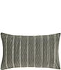 Color:Charcoal - Image 1 - Townsend Wave Textured Velvet Lumbar Decorative Pillow Cover