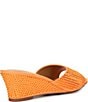 Color:Tangerine Satin - Image 2 - Coralie Rhinestone Embellished Wedge Sandals