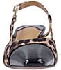 Color:Brown/Black Animal - Image 5 - Cyrene Leopard Print Patent Cap Toe Block Heel Slingback Pumps