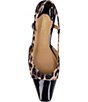 Color:Brown/Black Animal - Image 6 - Cyrene Leopard Print Patent Cap Toe Block Heel Slingback Pumps