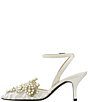 Color:Ivory/White - Image 4 - Desdemona Floral Mesh and Pearl Applique Ankle Strap Pumps