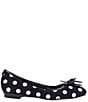 Color:Black/White Polka Dots - Image 2 - Edie Polka Dot Grommet Bow Ballet Flats