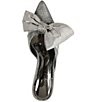 Color:Pewter - Image 6 - Elonna Glitter Bow Detail Pointed Toe Mules